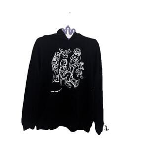 HPSOM Black Graphic Hoodie Sweatshirt Streetwear Pullover Size M NW